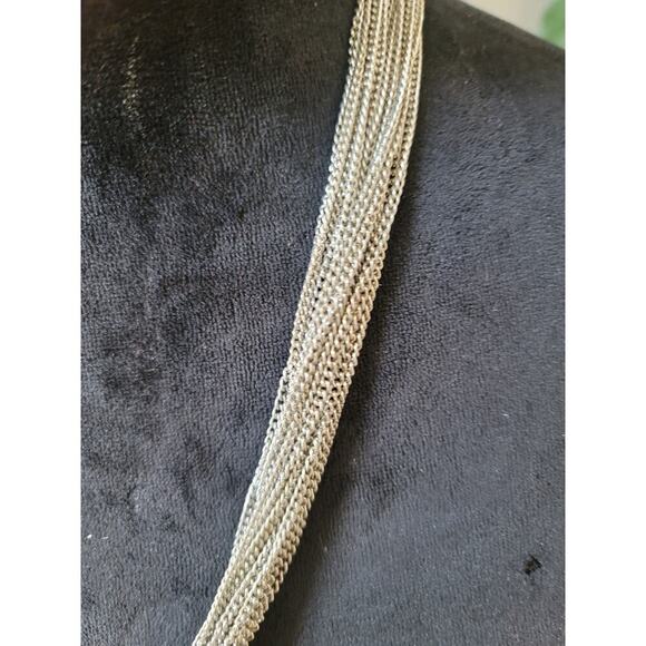 Women's Chunky Silver Statement Necklace With Rings And Lobster Clasp Lock - Picture 4 of 8